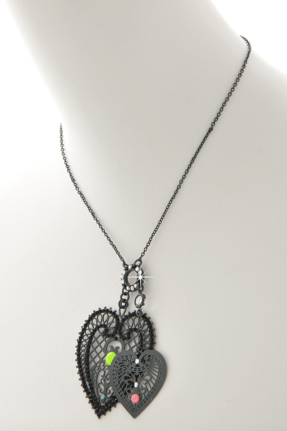 Μαύρο Μενταγιόν Καρδιά - Lk Designs | Κοσμήματα