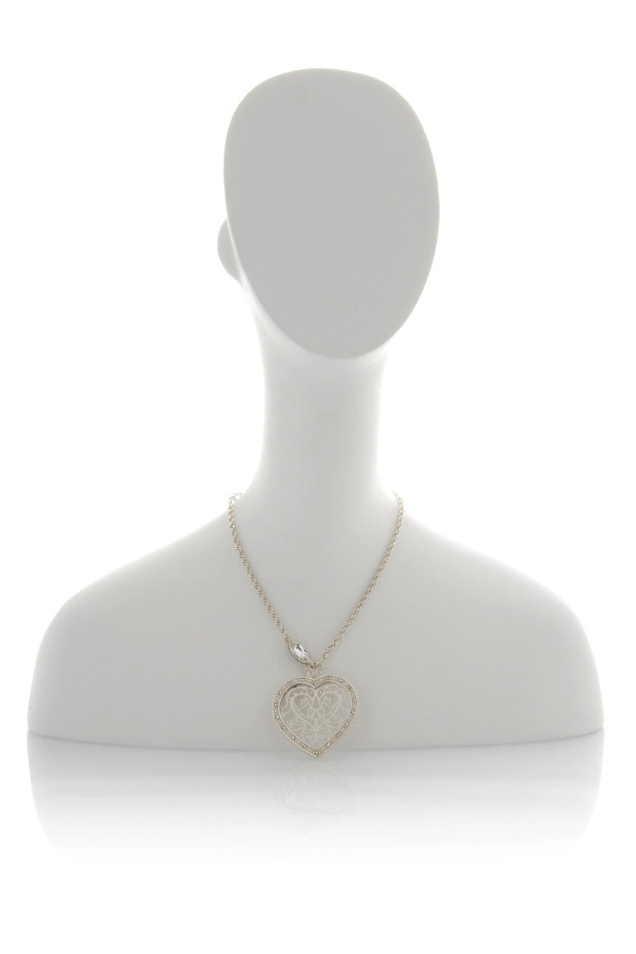 LK DESIGNS - VINTAGE Ασημί Μενταγιόν Καρδιά | Κοσμήματα