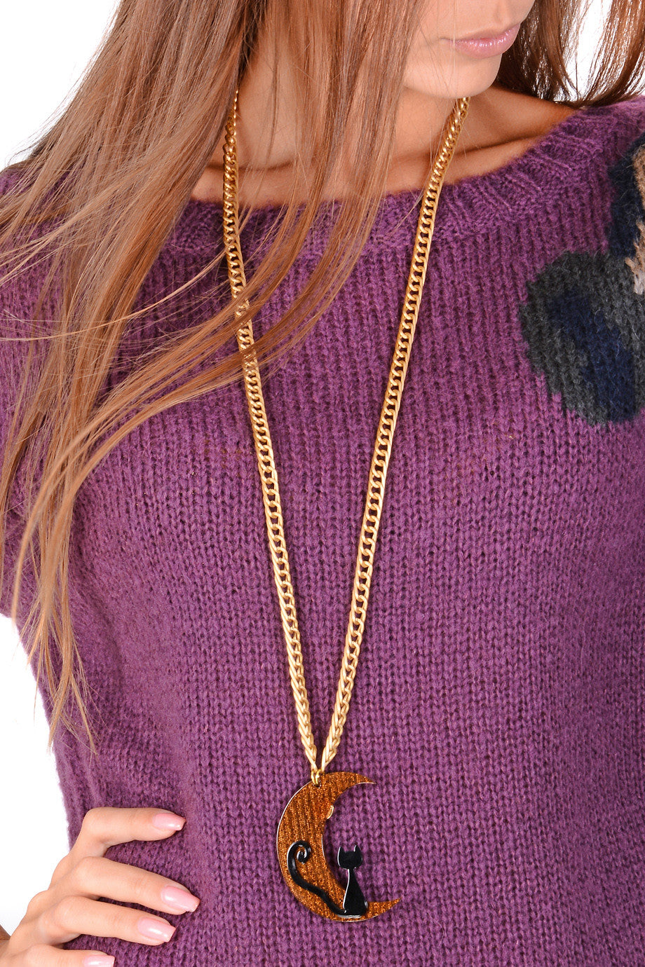 Καφέ Κολιέ με Μισοφέγγαρο - Mancoti | Κοσμήματα