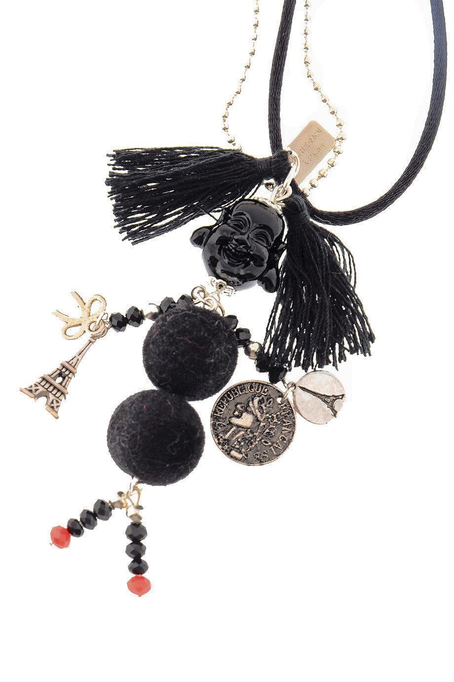 Μαύρο Μενταγιόν με Μαριονέτα - Mare Moi | Κοσμήματα