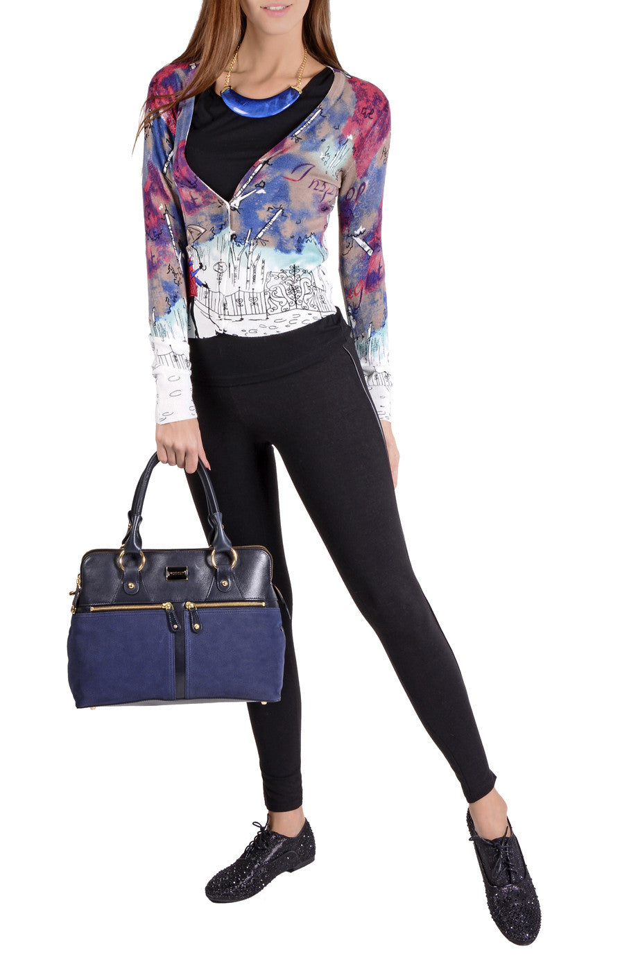 Πολύχρωμη Μεσάτη Ζακέτα με Φιγούρα | Γυναικεία Ρούχα