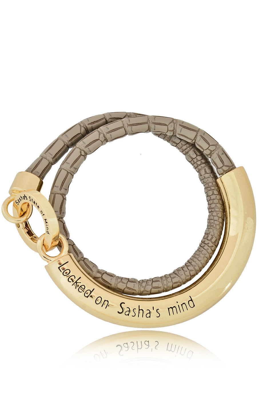 Γκρι Καφέ Βραχιόλι με Δέρμα - Sasha's| Κοσμήματα