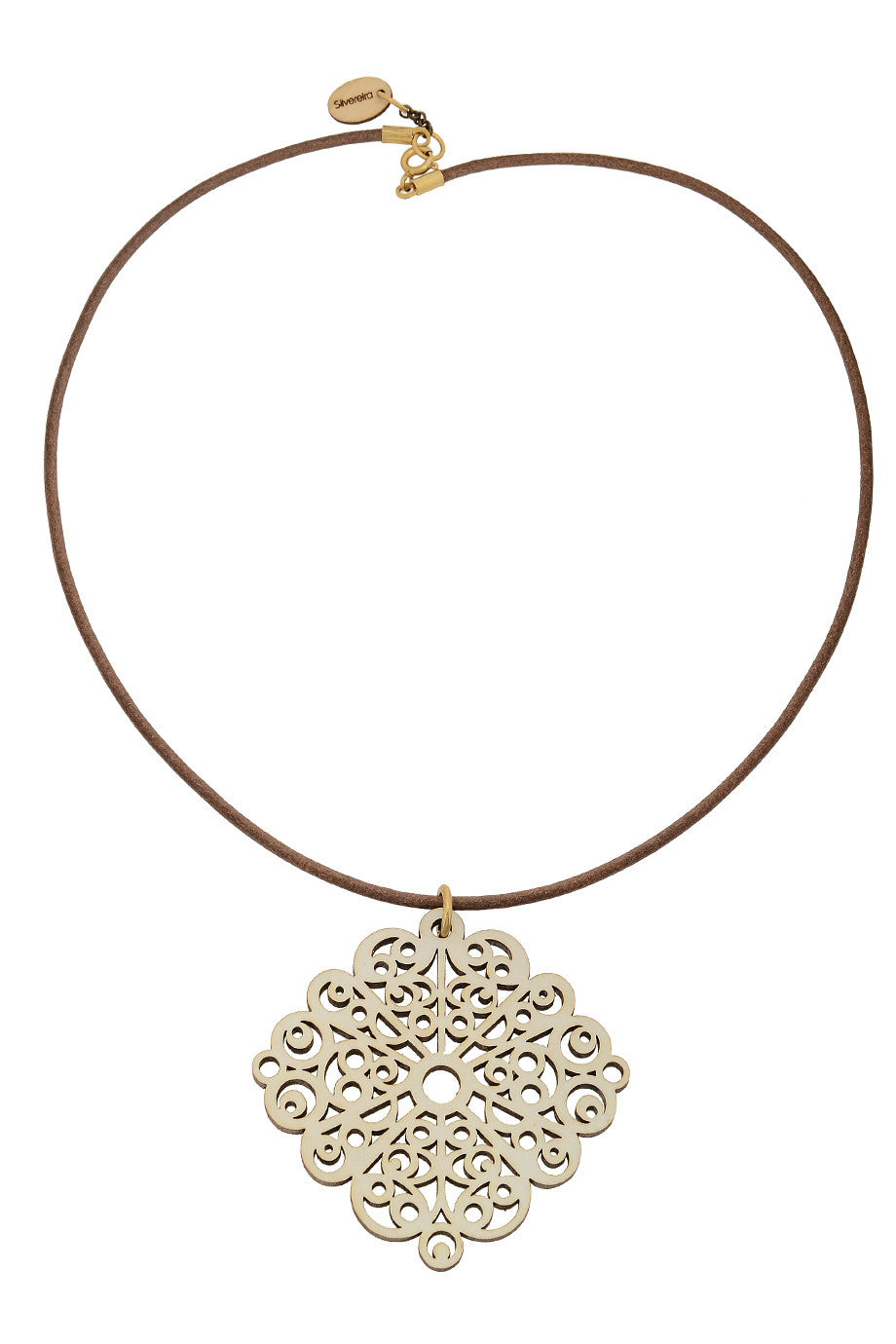 Λευκό Ξύλινο Μενταγιόν | Κοσμήματα