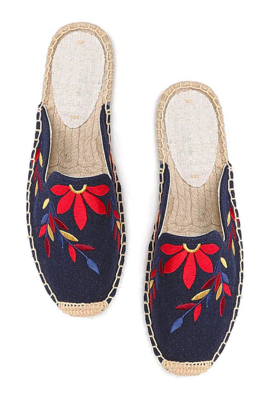 Carlotta Μπλε Εσπαντρίγιες με Κέντημα | Γυναικεία Παπούτσια - Εσπαντρίγιες