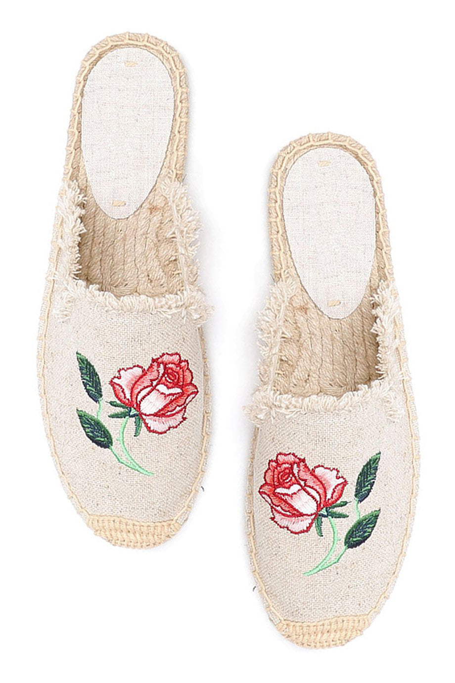 Rosy Μπεζ Εσπαντρίγιες με Κέντημα | Γυναικεία Παπούτσια - Εσπαντρίγιες