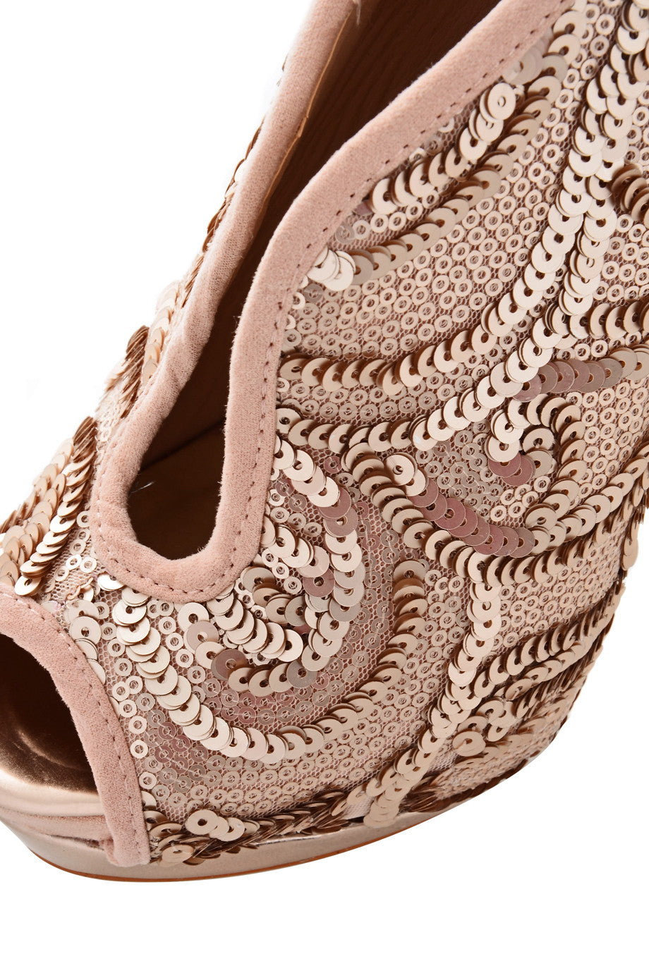 Μπεζ Γόβες με Παγιέτες | Γυναικεία Παπούτσια