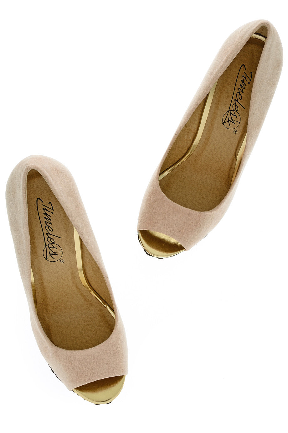 Μπέζ Πλατφόρμες Peep Toe με Σχέδιο Δαντέλας | Γυναικεία Παπούτσια