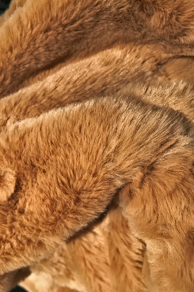 Bella Καμηλό Παλτό με Συνθετική Γούνα