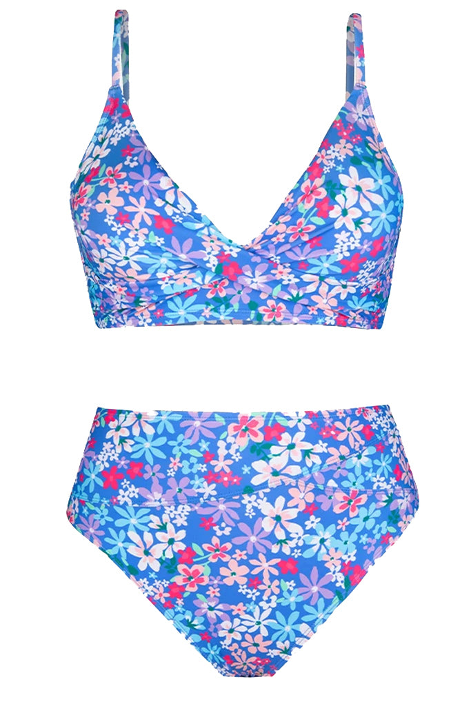 Caelum Φλοράλ Εμπριμέ Μπικίνι Μαγιό | Γυναικεία Μαγιό Μπικίνι - Swimwear - Bikini | Caelum Blue Floral Printed Bikini