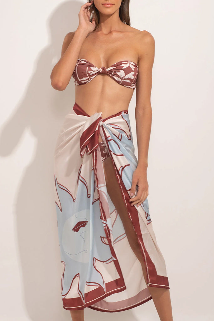 Mondralia Στράπλες Μπικίνι Μαγιό με Παρεό | Γυναικεία Μαγιό - Μπικίνι- Swimwear | Mondralia Bikini with Pareo Set