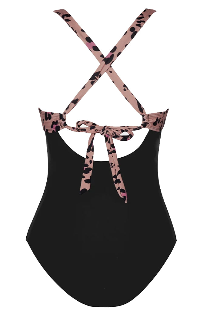 Sarzeta Μαύρο Ολόσωμο Μαγιό με Animal Print | Γυναικεία Μαγιό - Ολόσωμα Swimwear| Sarzeta Leopard Black One Piece Swimsuit