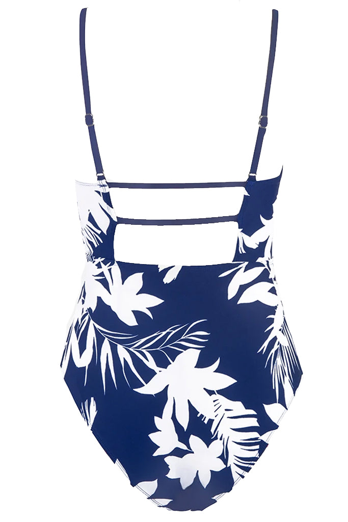 Dario Μπλε Φλοράλ Ολόσωμο Μαγιό | Γυναικεία Μαγιό - Swimwear | Dario Blue Floral Swimsuit