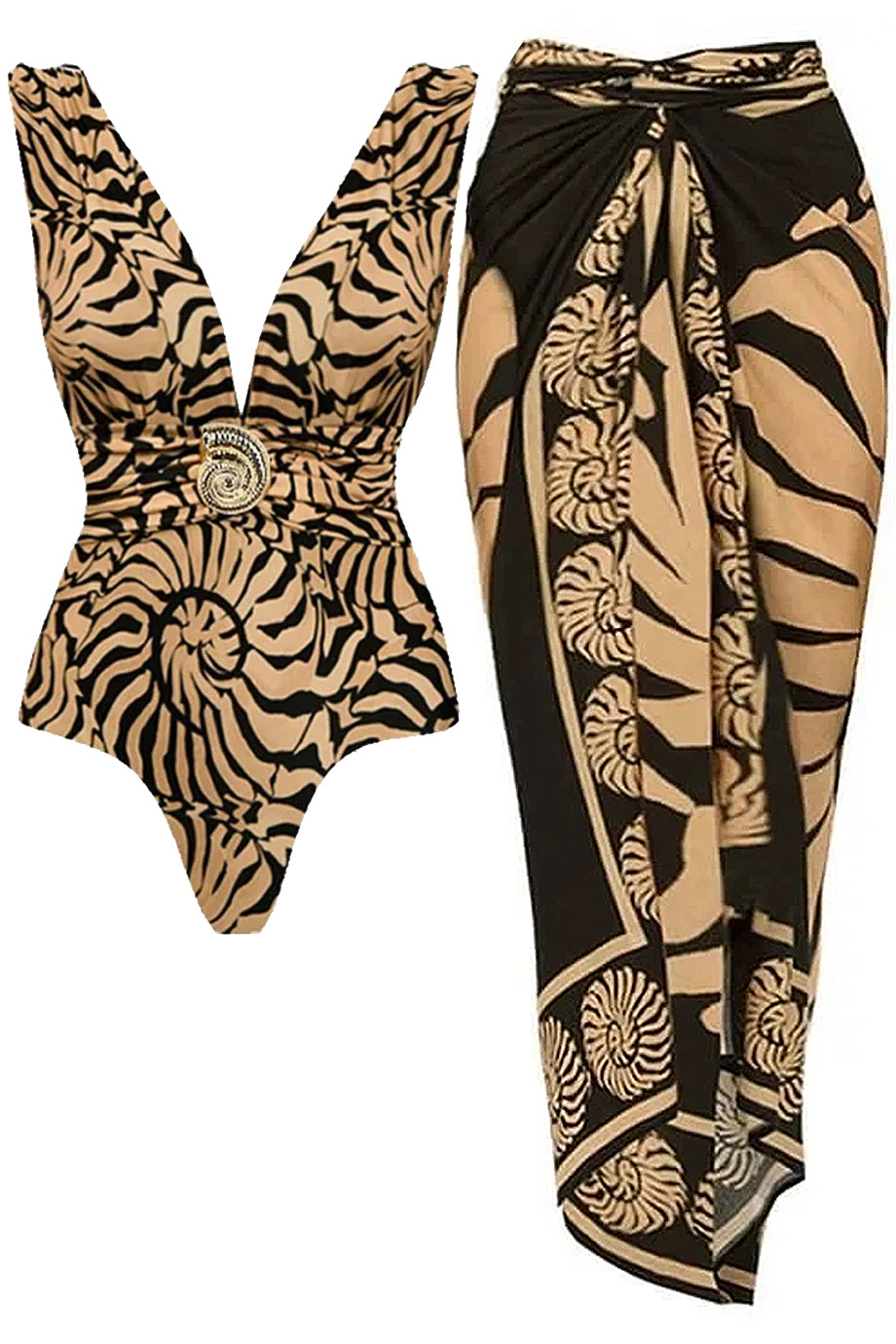 Zirelle Ολόσωμο Μαγιό και Παρεό Σετ