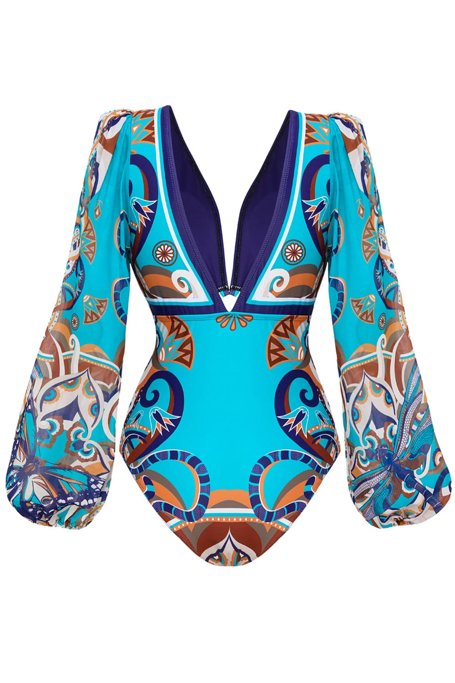 Ethilia Τιρκουάζ Ολόσωμο Tankini Μαγιό και Παρεό Σετ | Μαγιό - Ολόσωμα - Swimwear One Piece | Ethilia Turquoise One-Piece Tankini Swimsuit and Pareo Set