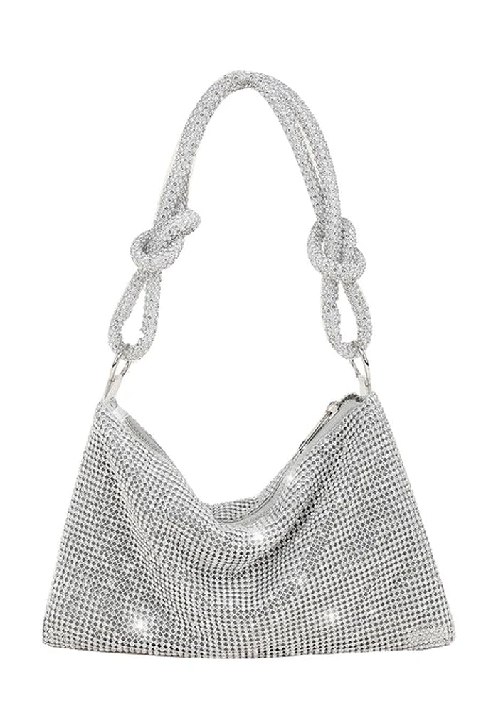 Chryste Χρυσή Τσάντα Ώμου με Κρύσταλλα | Γυναικείες Τσάντες Ώμου | Chryste Gold Crystal Shoulder Bag