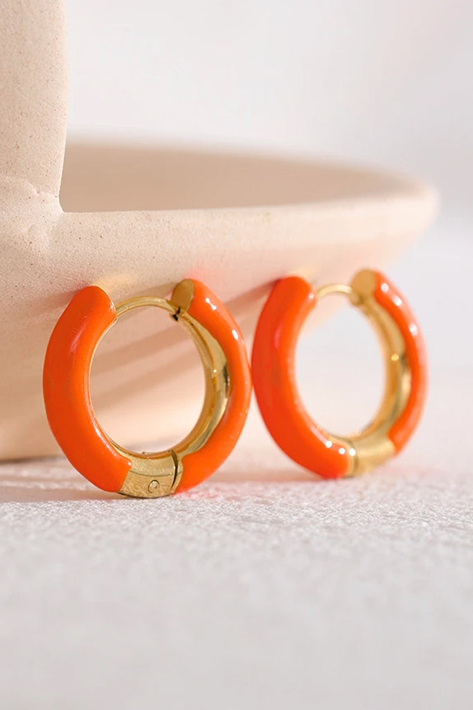 Gardy Πορτοκαλί Σκουλαρίκια Κρίκοι | Κοσμήματα - Σκουλαρίκια | Gardy Orange Hoop Earrings
