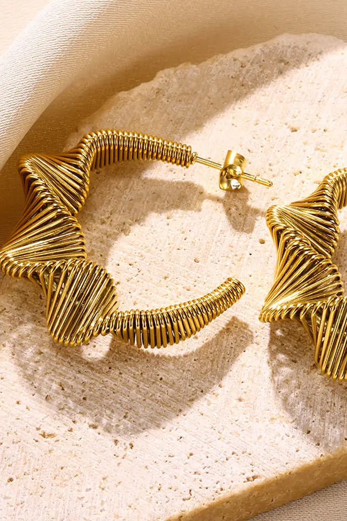 Dunia Χρυσά Σκουλαρίκια Κρίκοι | Σκουλαρίκια Earrings | Dunia Gold Spiral Hoops