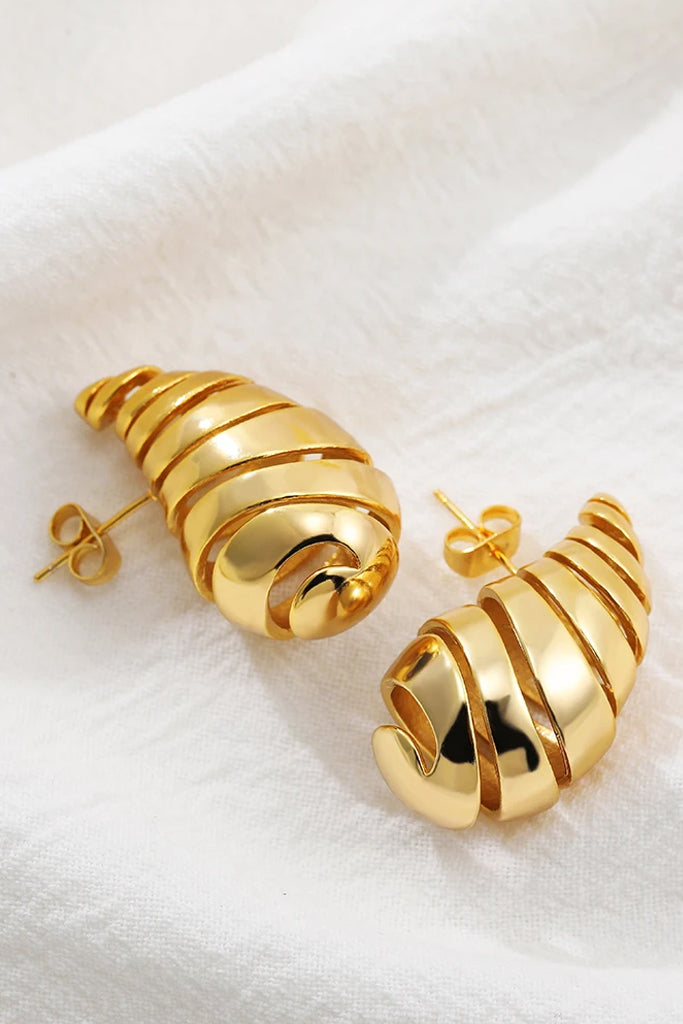 Teardrop Swirl Χρυσά Σκουλαρίκια | Κοσμήματα - Σκουλαρίκια Jewelry | Teardrop Swirl Gold Earrings
