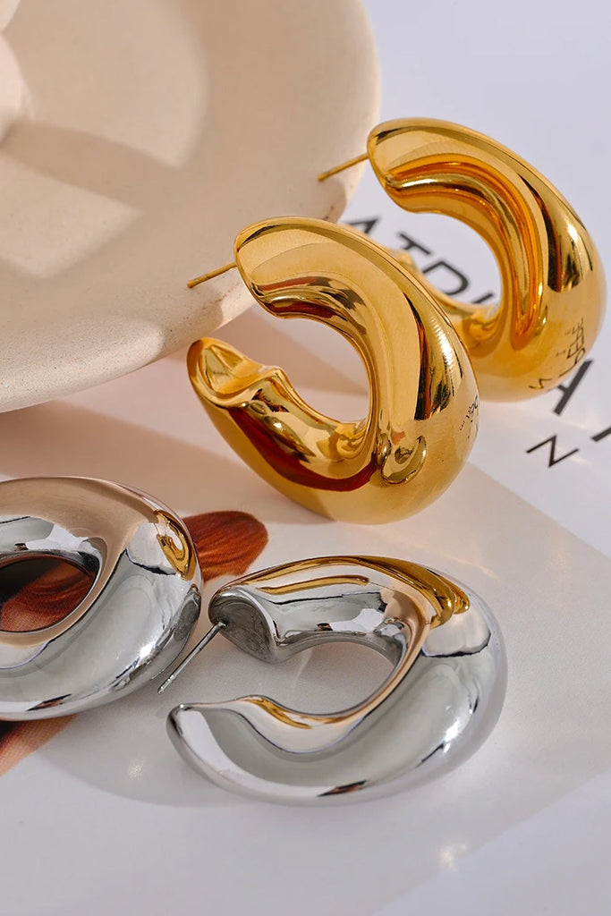 Talimar Χρυσά Σκουλαρίκια Κρίκοι | Σκουλαρίκια Earrings| Talimar Gold Hoop Earrings