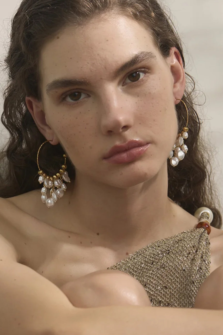 Iralia Σκουλαρίκια Κρίκοι με Πέρλες | Κοσμήματα - Σκουλαρίκια - Jewelry Earrings | Iralia Hoop Earrings with Pearls