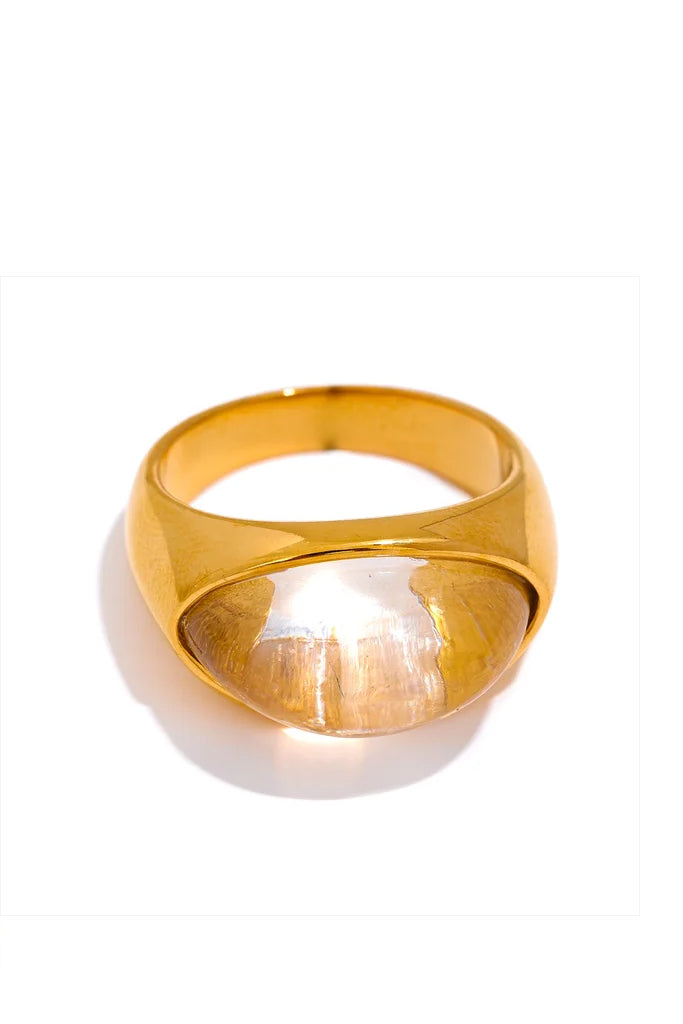 Simone Χρυσό Δαχτυλίδι με Διάφανη Πέτρα | Κοσμήματα - Δαχτυλίδια Jewelry Rings | Simone Gold Ring