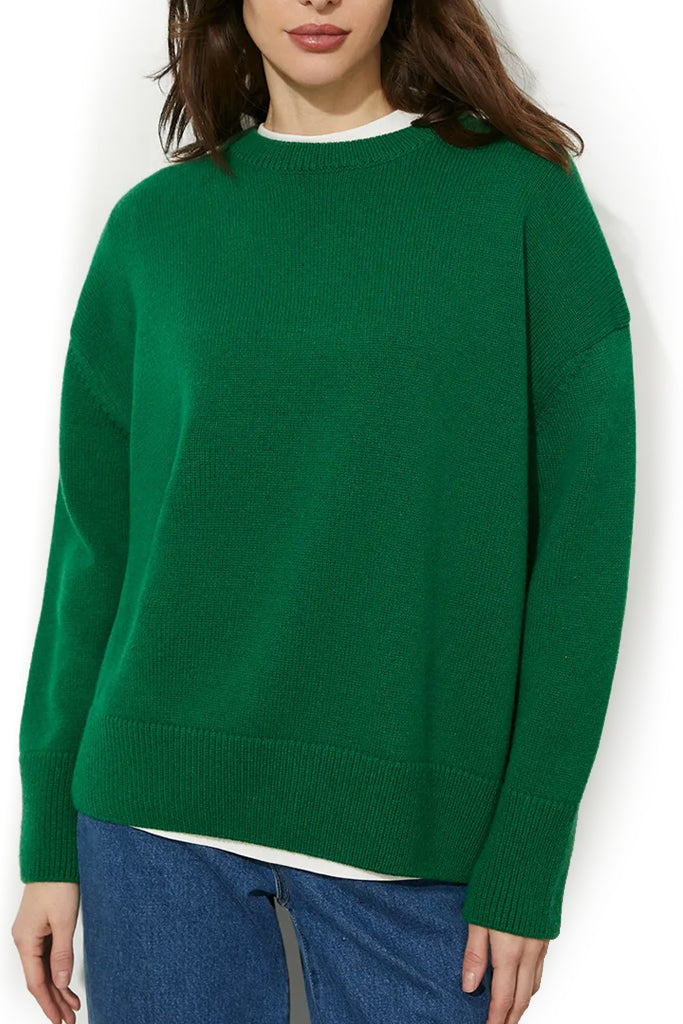 Glacier Πράσινο Κυπαρισσί Oversized Πουλόβερ | Γυναικεία Ρούχα - Πουλόβερ Πλεκτά | Glacier Green Oversized Sweater