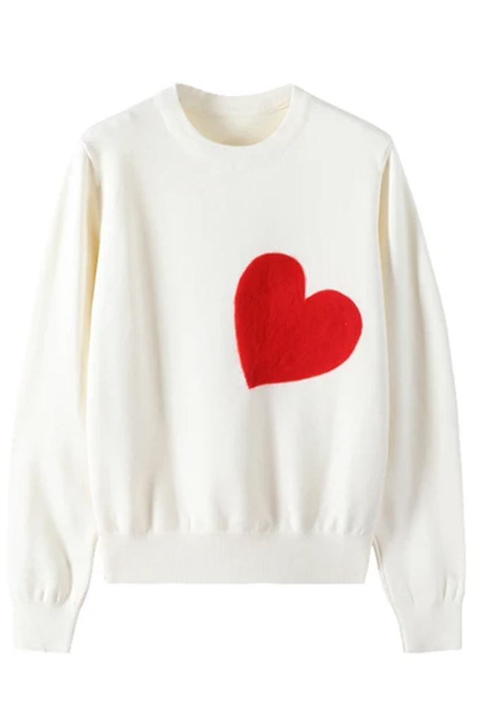 Nily Πουλόβερ με Σχέδιο Καρδιάς | Γυναικεία Ρούχα - Πουλόβερ Πλεκτά | Nily Black Sweater with Heart