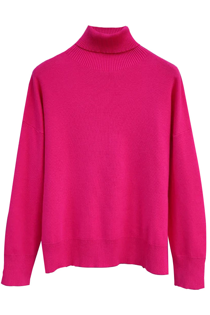 Quinn Fuchsia Turtleneck Sweater