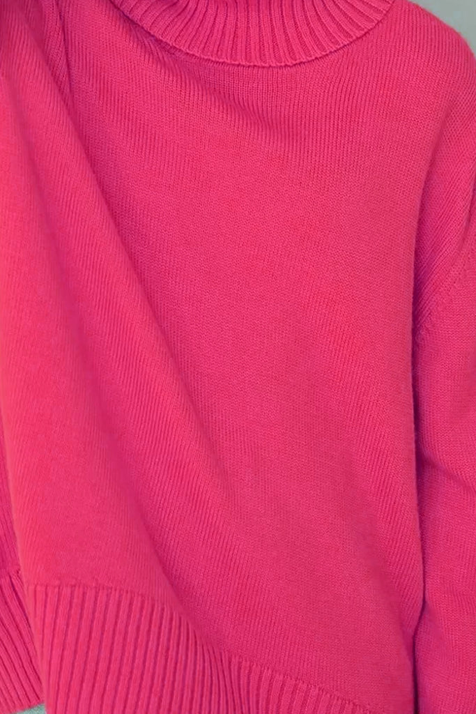 Quinn Fuchsia Turtleneck Sweater