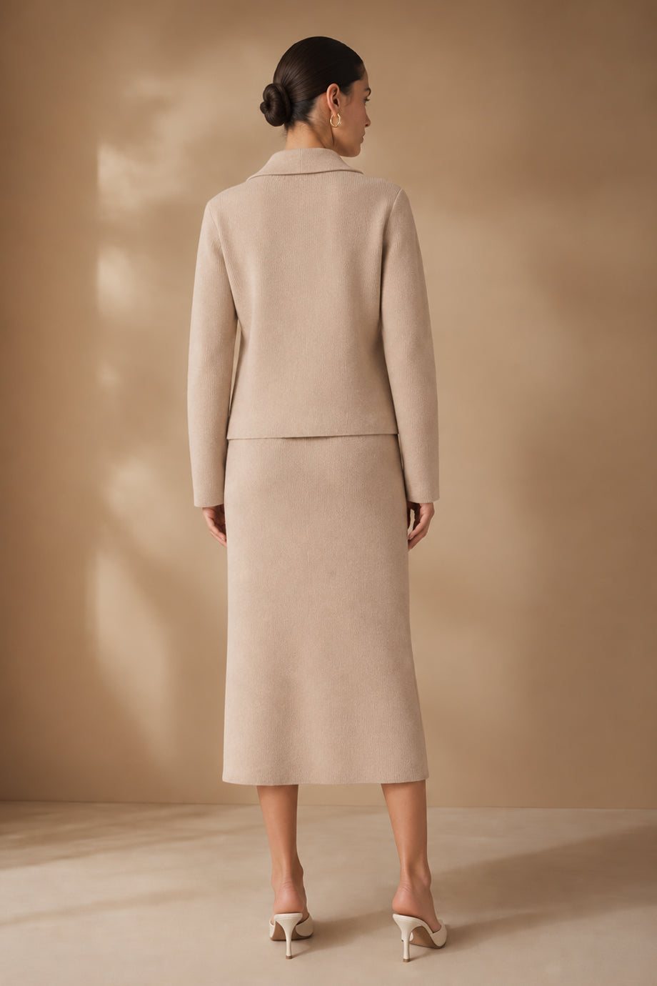 Sable Πλεκτό Σετ με Ζακέτα και Midi Φούστα | Πλεκτά Σετ Knitwear| Clothing Sets | Sable Knit Set with Cardigan and Skirt