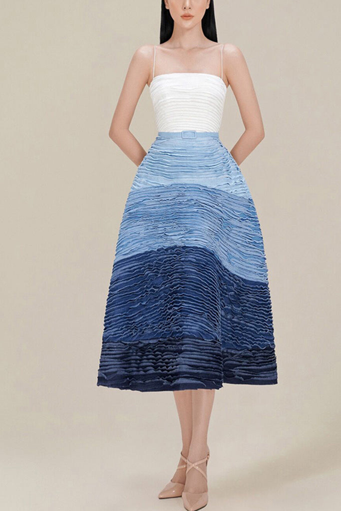 Colette Μπλε Φόρεμα με Ντεγκραντέ | Γυναικεία Ρούχα - Φορέματα - Βραδινά | Colette Colette Blue Strapless Dress