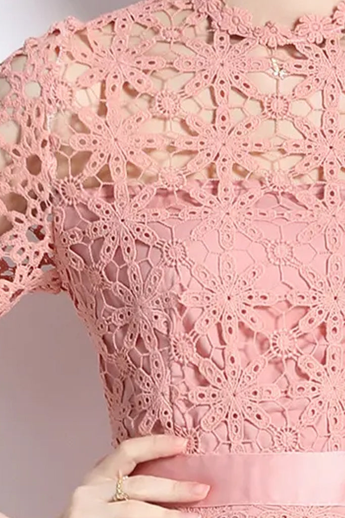 Almeda Σομόν Φόρεμα με Δαντέλα | Γυναικεία Φορέματα - Βραδινά | Almeda Salmon Pink Floral Lace Dress