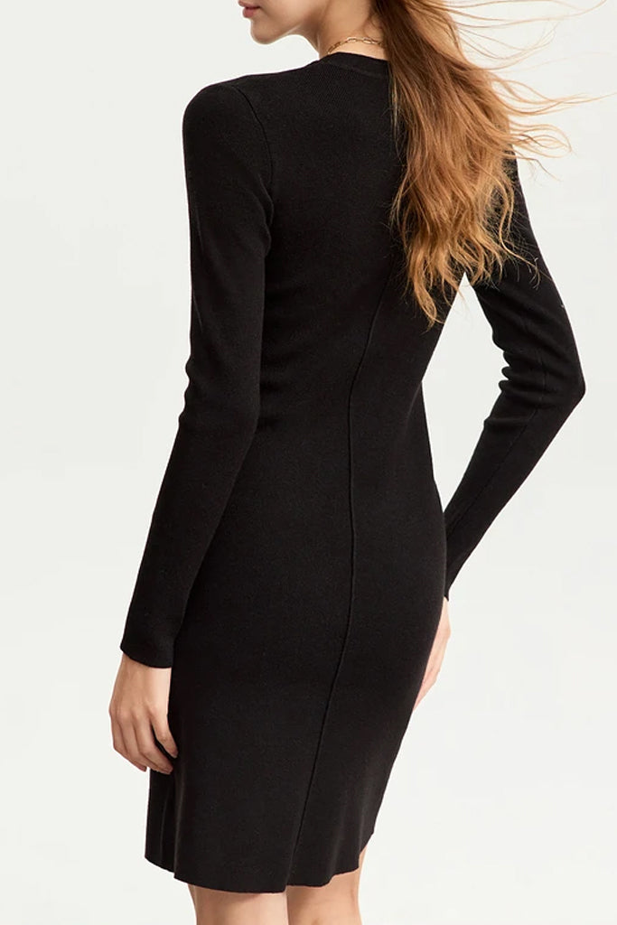 Lara Μαύρο Πλεκτό Φόρεμα σε ίσια γραμμή | Φορέματα - Dresses | Lara Black Knit Dress