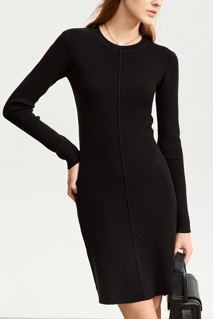 Lara Μαύρο Πλεκτό Φόρεμα σε ίσια γραμμή | Φορέματα - Dresses | Lara Black Knit Dress