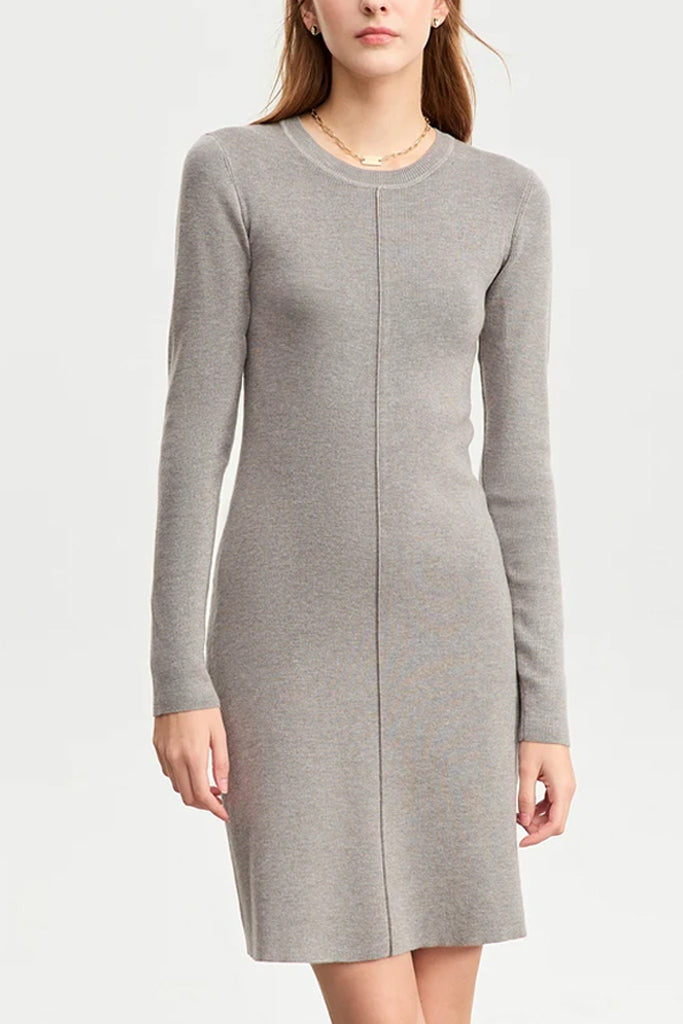 Lara Γκρι Πλεκτό Φόρεμα σε ίσια γραμμή | Φορέματα - Dresses | Lara Grey Knit Dress