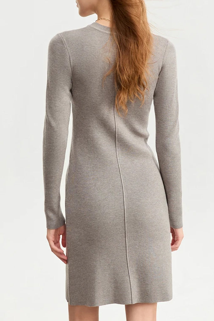Lara Γκρι Πλεκτό Φόρεμα σε ίσια γραμμή | Φορέματα - Dresses | Lara Grey Knit Dress