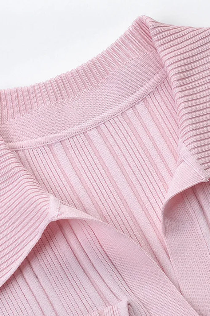 Elaria Ροζ Πλεκτό Μίντι Φόρεμα | Φορέματα - Dresses | Elaria Pink Knit Midi Dress