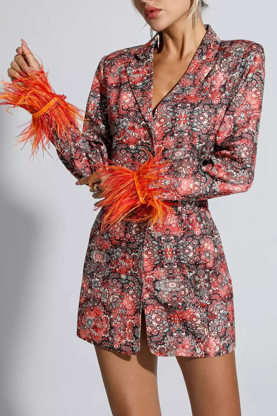 Rosmira Σακάκι Μίνι Φόρεμα | Σακάκια Φορέματα - Blazer Dresses | Rosmira Blazer Mini Dress with Feathers