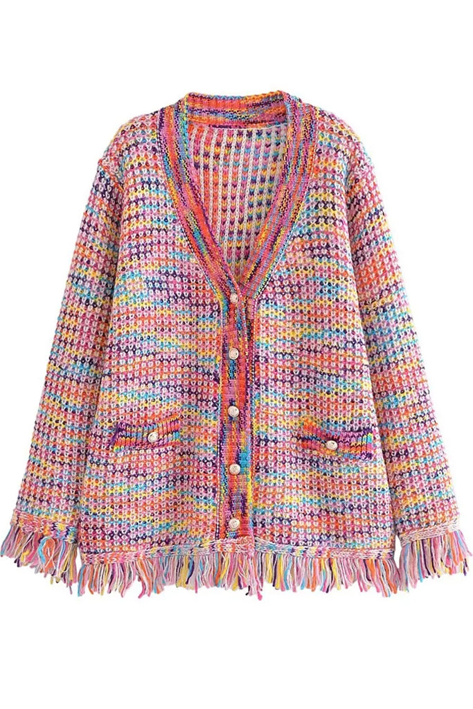 Honoria Ροζ Πλεκτή Ζακέτα | Γυναικεία Ρούχα - Πλεκτές Ζακέτες | Honoria Pink Knit Sweater