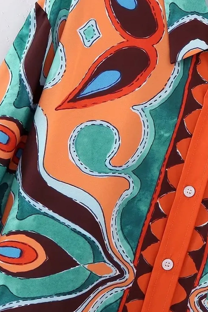 Vylato Εμπριμέ Πουκάμισο | Γυναικεία Ρούχα - Τοπ - Πουκάμισα | Vylato Multicolor Shirt