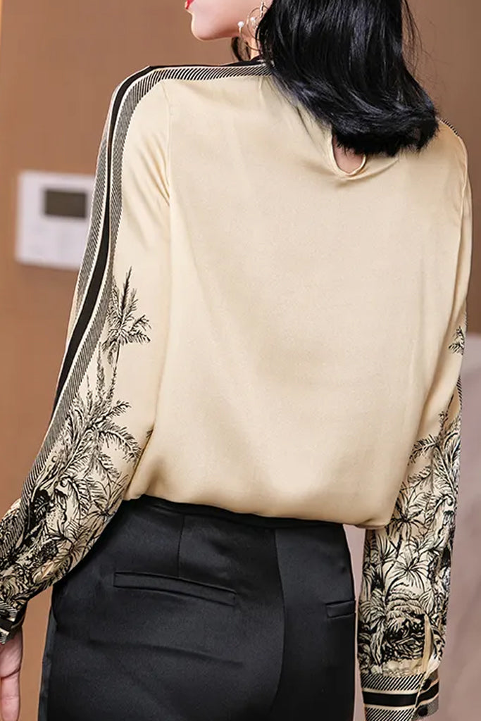Minelli Πουκάμισο με Σχέδια | Γυναικεία Ρούχα - Τοπ - Πουκάμισα | Minelli Beige Printed Shirt