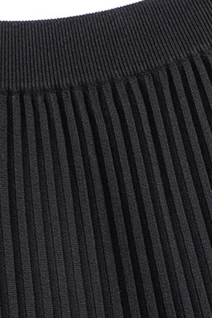 Erdy Μαύρη Πλεκτή Φούστα με Πιέτες | Φούστες - Skirts | Erdy Black Knit Pleated Skirt