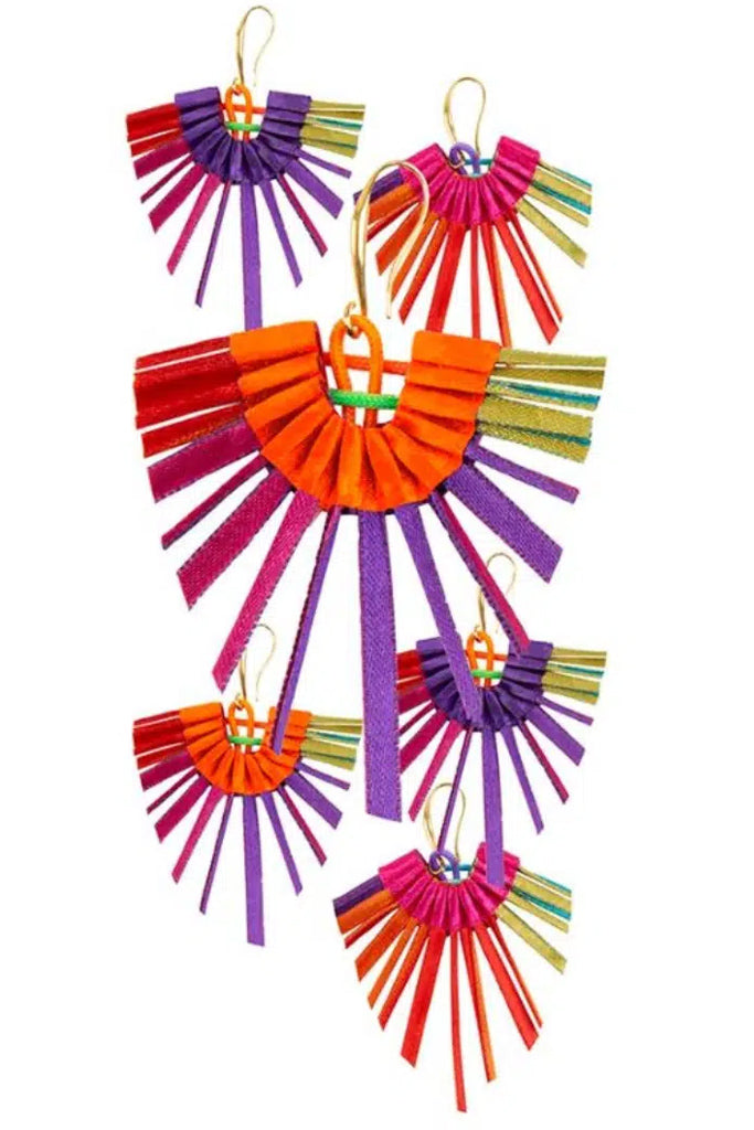 Kite Πολύχρωμα Υφασμάτινα Σκουλαρίκια EK-MU - Alexandra Tsoukala | Σκουλαρίκια Earrings Kite Multicolor Earrings