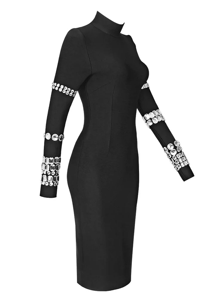 Coronia Βραδινό Φόρεμα με Κρύσταλλα | Φορέματα - Evening Dresses | Coronoa Black Evening Dress with Crystals