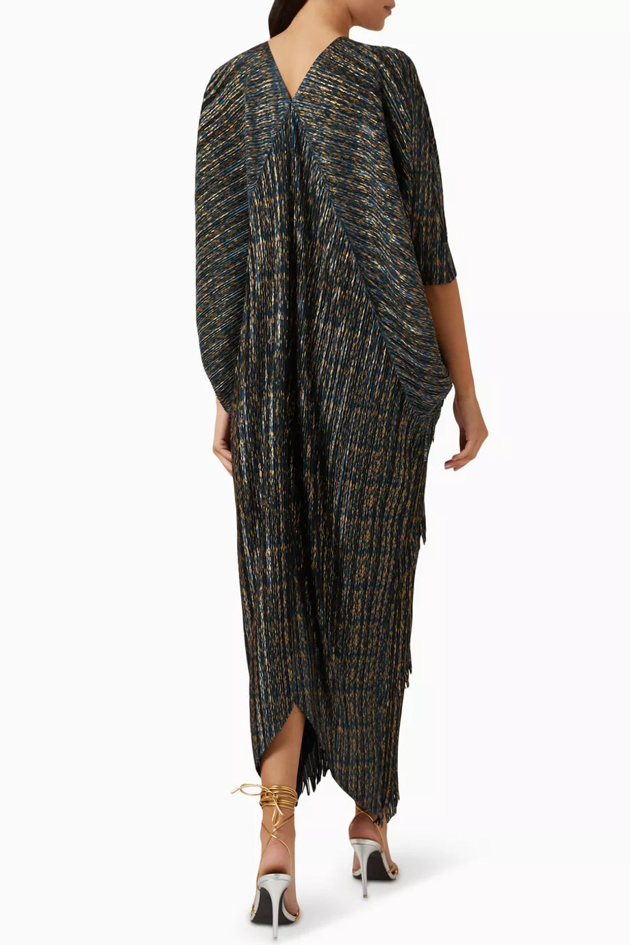 Garbo Μακρύ Φόρεμα με Πιέτες και Κρόσσια