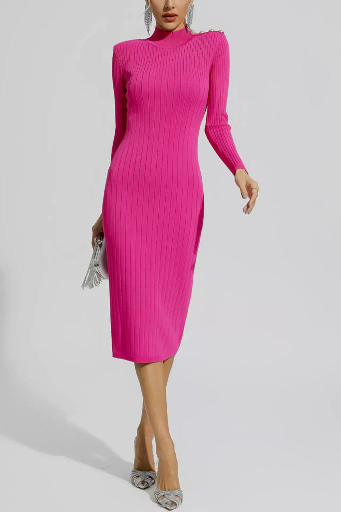 Rosallie Πλεκτό Εφαρμοστό Φόρεμα | Γυναικεία Ρούχα - Φορέματα - Πλεκτά | Rosallie Knitted Elastic Dress 