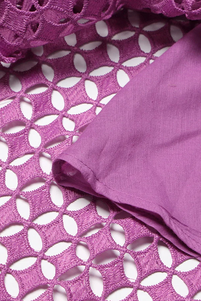 Veratia Μωβ Φόρεμα με Δαντέλα | Φορέματα Dresses |Veratia Purple Lace Cutout Dress