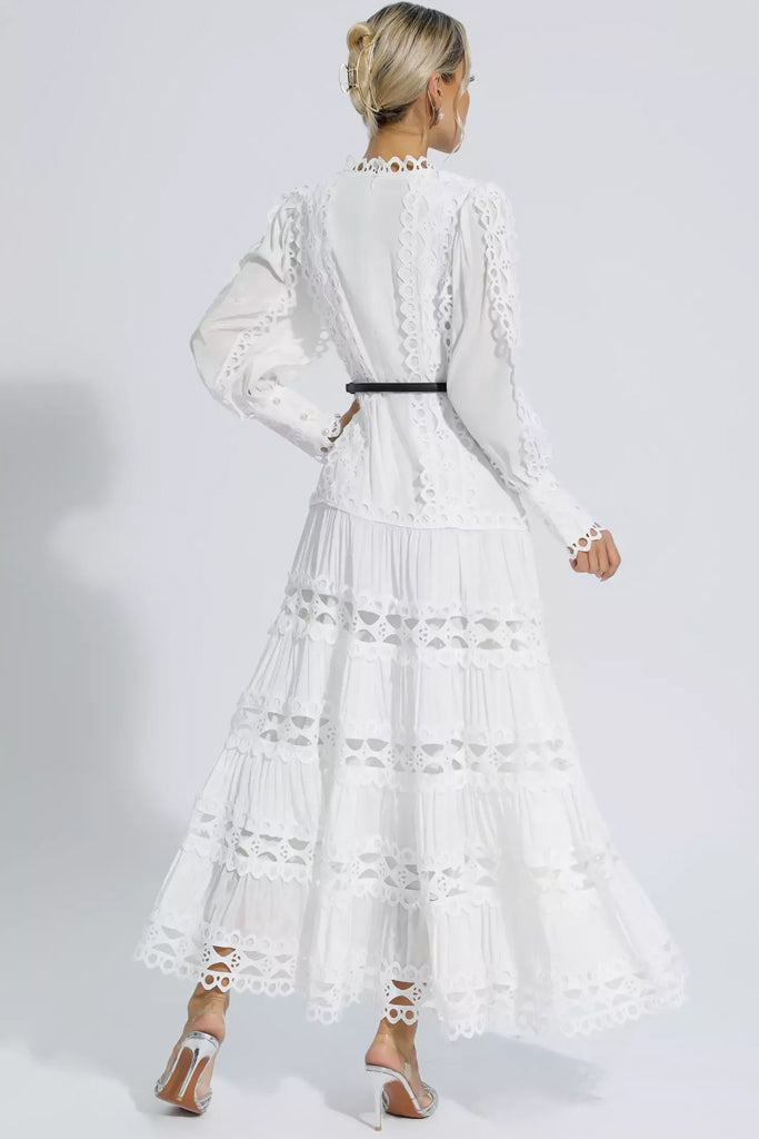 Tanya Μακρύ Φόρεμα με Βολάν | Γυναικεία Ρούχα - Φορέματα Tanya Hollow Ruffle Long Dress