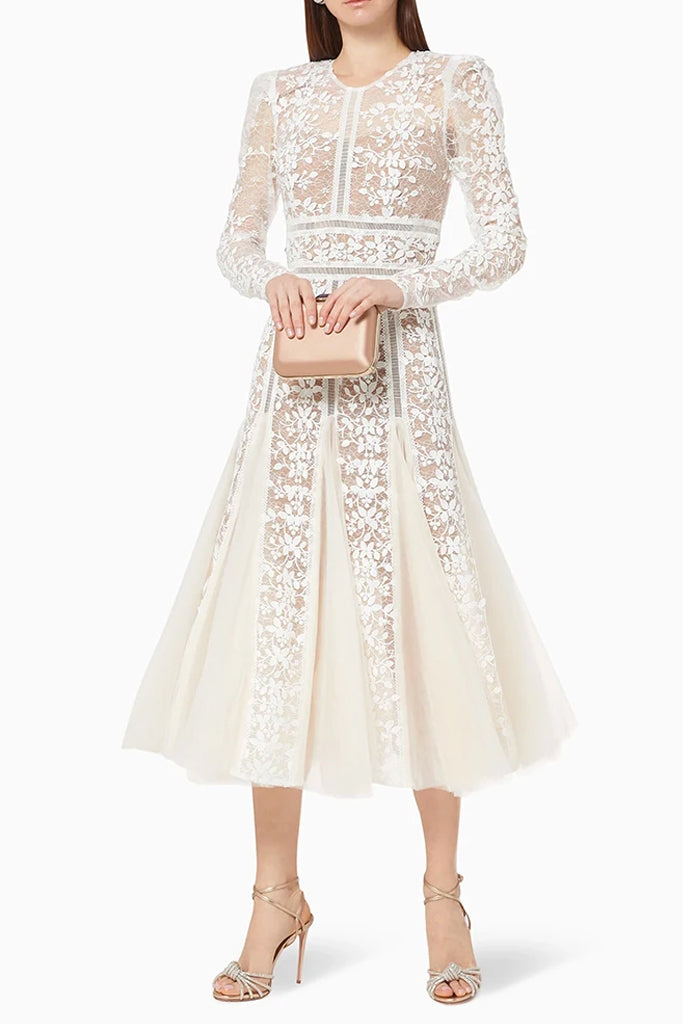 Aviana Φόρεμα με Δαντέλα και Τούλι | Φορέματα - Dresses | Aviana Lace Tulle Midi Dress