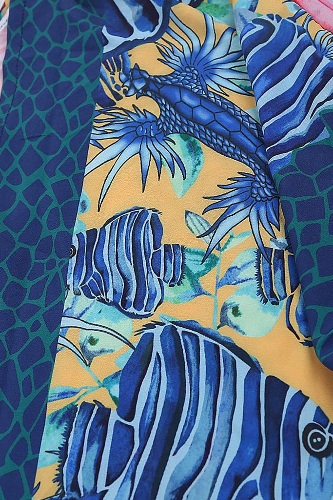 Telina Μπλε Εμπριμέ Κιμονό | Γυναικεία Ρούχα - Beachwear - Loungewear 